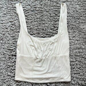 Altar'd State Crop Cotton Tank Top White